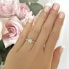 Cluster Ringen Emerald 925 Sterling Zilveren Ring Vinger Vier Prinses Cut Topaz Edelsteen Elegant voor vrouwen Engagement Bruiloft Sieraden