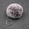 キーチェーンホルダーFaux Rabbit Fur Ballキーホルダー車のバッグチャームペンダントふわふわポンポムキーリングファッションアクセサリー