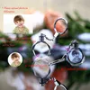 Custom PO couple Famille Souveniture Souveniture Laser Sgel Crystal Keychain Po Colorful LED CLAIN CLAIN