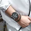 CURREN Marka Moda Chronograph Saat Erkek Deri İzle Erkekler Casual Spor Saatler Erkekler Için Kuvars Saatler Relogio Masculino 210517