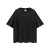 Garment-Washed Terry Short Sleeve Tee Sommar Tung bomull Raglan T-shirt StreetWear Åtta färger 210706