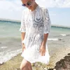 Вышивальные сюжеты для женщин Туника Пляж Крышка вверх Платье Сплошная блузка Beachwear Кружева Fashnet Bikini Wrap Whar White-Up 210629