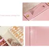 Jewelry Pouches Bags Portable Travel Storage Box Earrings Rings Necklace Pink Organizer Case With Mirror Large Space Stand Gifts Edwi22