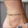 Fußkettchen Schmuck Damen Vintage Farbige Perlen Boho Quaste Fußkettchen Fußdekoration Armband Schmuck Für Frauen Und Mädchen G1022 Drop Lieferung 2