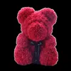 40 cm Rose Miś Sztuczny Kwiat Rose Bear Wedding Birthday Prezent Dla Girlfriend Wife Walentynki 210624