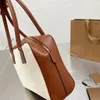 Canvas Handbag Women Bag Tote Bags Stitching Retro Brown Leather Zipper High Quality Cross Body Purse Plain Black Letter253h