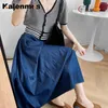 Katoenen denim jeans dames lange rok stretch vintage los slank fit blauw club streetwear kalenmos sexy harajuku chic rokken