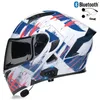 Motorfietshelmen Mannen Dames Bluetooth Volledige Gezicht Helm Integral Mask Sport