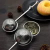 Herbata Sitko Ball Push Tea Wisząca Loose Leaf Herbal Teaspoon Sitter Filtr Dyfuzor Bar Narzędzie Drinkware Stal nierdzewna RRB13801