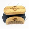 MOQ 100 Sets OEM Customize LOGO Eco-Friendly Bamboo Facial Hair / Beard Comb & Brush Set Grooming Kits with Custom Box for Man Beards Care