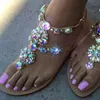 Women Sandals Summer Shoes Flat Pearl Comfortable String Bead Slippers Casual Size 34 43 0211