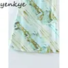 Vintage Tie Dye Sexy Sling Sukienka Kobiety V Neck Wysoka Talia Mini Satyna Szyfonowa Letnia Vestido Kobieta Wakacyjna Plaża 210430