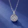 S925 Srebrne srebrne naszyjniki Sailormoon okrągły Big Shining Crystal Stone Cubic CZ Diamentowy Diamentowy Naszyjnik z łańcuchem biżuterii w łańcuchu