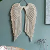 Dzianiny Angel Skrzydło Tassel Macrame Wall Wiszące Gobelin DIY Handmade Woven Home Decor Do Sypialni Boho Tapestry Wiszące