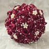 Dekorative Blumenkränze, handgefertigt, für Hochzeit, Braut, Perlen, mit Blumenstrauß, Diamant-Perlen-Brautjungfer, niedliche Gold-Mariage mit Spitze W809