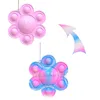 2021 jouet Pop Fidget drôle arc-en-ciel renversé soleil fleur Expression Flip poupée Silicone décompression pendentif jouets