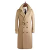 Hommes Trench Coats Angleterre Hommes Homme Décoloration Long Manteau Hommes Vêtements Slim Fit Pardessus Manches Printemps Automne Kaki Bleu