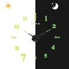 27/37/47 pouces Grande horloge murale lumineuse Design moderne Montre numérique Grand Big 3D DIY Home Decor lumineux miroir autocollant mode 210930