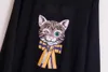 2021 디자이너 겨울 스포츠 스웨터 후드 전체 남성 귀여운 고양이 자수 애호가 여성 클래식 스웨트 셔츠 255J
