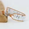 Braccialetti con ciondoli 4Unik Howlite Tube Healing Stone Wrap Handmade Bohemian Weaving Strand Dropship Jewelry