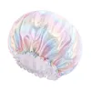 Fashion Big Size double layer Night Hat Head Cover satin bonnet Curly Hair Care Women Wide Band sleeping cap