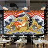 Ukiyo-e zalm gastronomische achtergrond muur papier Japans eten sushi restaurant izakaya industriële decor muurschildering behang 3d