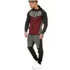 MENS Pauled Hoodies Tracksuit Hooded Zipper Manga Longa Suéter Loose Calças Masculinas Casual 2 Pcs Sport Suit X0322