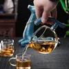 Theepotten bozzh creatieve herten glazen theepot hittebestendige infuser thee Turkse druppelpot verwarming basis voor koffie maken