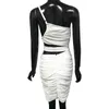 Eleganta bandage klänningar mesh sexig kändis vita kvinnor fest klubb sommar autunm damer kläder 210515