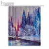 Rideaux de douche nyaa peinture de paysage saisonnière belle salle de bain en tissu polyester imperméable pour décoration intérieure