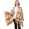 Écharpes Écharpe en cachemire Châle d'hiver Femmes Élégant Check Plaid Automne Wrap Laine Fine Brossé Long Grand Épais Tartan Gland Hijab C9207616