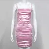 Colysmo Neon Stain Party Dress Women Bodycon Ärmlös Backless Sexig Elegant Spaghetti Strap Outfits Club ES 210527