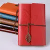 Retro Spiral Notebook Diary Notepad Vintage Leaf PU Leather Note Book Replaceable Stationery Gift Traveler Journal DHL