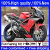 Body Kit för Aprilia RSV1000R Mille RV60 RSV 1000 R 1000R 2003 2004 2005 2006 Cowling 9no.83 RSV1000RR RSV1000 RSV-1000 R RR Fabrik Röd 03 04 05 06 Motorcykel Fairing