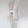 Beyprern Ensemble de shorts en cristal magnifique et veste découpée pour femmes Costumes formels élégants Vêtements de travail Tenues d'occasion spéciale Clubwear 210721