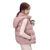 Jesień Zima W Dół Bawełniana Kamizelka Kobiety Krótkie Szczupły Małe Dziewczyny Uczni Z Kapturem Bez Rękawów Koreański Chic Różowy Outwear H702 211130