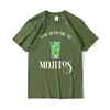 Herren-T-Shirts Übergroßes T-Shirt Sie hatten mich bei Mojitos lustiges Mojito-Liebhaber-Accessoire für Männer und Frauen Unisex-Baumwolltops