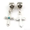 100 uds/Lue azul Diamante de imitación espada en forma de cruz colgante cuenta para la fabricación de joyas pulsera collar hallazgos 12mm * 31mm