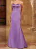 Violet sirène robe de demoiselle d'honneur sexy chérie sans dossier de fond de sol