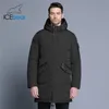 عالية الجودة معطف الشتاء بسيط أزياء جيب كبير تصميم الرجال الدافئة مقنعين العلامة التجارية ستر MW718D 211206