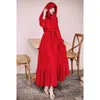 YOSIMI Red Long Dress Summer Maxi Chiffon per Desert Travel Fasciatura alla caviglia Party es 210604