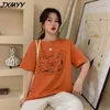 Summer Fashion Product T-Shirt Women's Loose Korean Style Wild Harajuku Style Japansk tryckt kortärmad topp JXMYY 210412