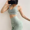 Vêtements de sport camouflage sans couture Sport soutien-gorge pour les femmes en cours d'exécution haut Impact Fitness vêtements actifs profond V croisé dos haut court entraînement Yoga