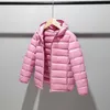 Winter Down Cotton Jacket Boy Girl Hooded Outerwear Coat Boys Snowsuit Kid Ultra Light Coat Children Clothing 4-12 y TZ666 H0909