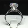 LMNZB Pure Solid 18 K Wit / Geel / Rose Gold Ring Solitaire 2.0ct Lab Diamond Wedding Band Zilver 925 Geschenk voor Dames R16789