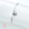 Sterling Silver Kvinnliga kvinnliga smycken armband kedja stjärna måne pendelle form tillbehör handleds armband länk