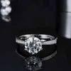 GEM'S BALLET 925 Sterling Silver Jewelry 1ct 2ct 3ct Classic Style Diamond Ring Wedding Engagement For Women 211217