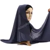 25 farben Mode Plain Blase Chiffon Mit Knöpfen Bequem Frauen Hijab Wrap Solide Muslimischen Hijabs Schal Turbanet Kopftuch