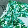 セクシーなビーチショートスカートヒョウのカバーアップビキニ底葉のドレス入浴スーツ女性ビーチウェア女性の水着