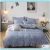 Bedding Supplies Textiles Home & Gardenbedding Sets Beautiful Spring Blue White Flowers Bed Fitted Set Cotton Soft Duvet Er Twin Full Queen